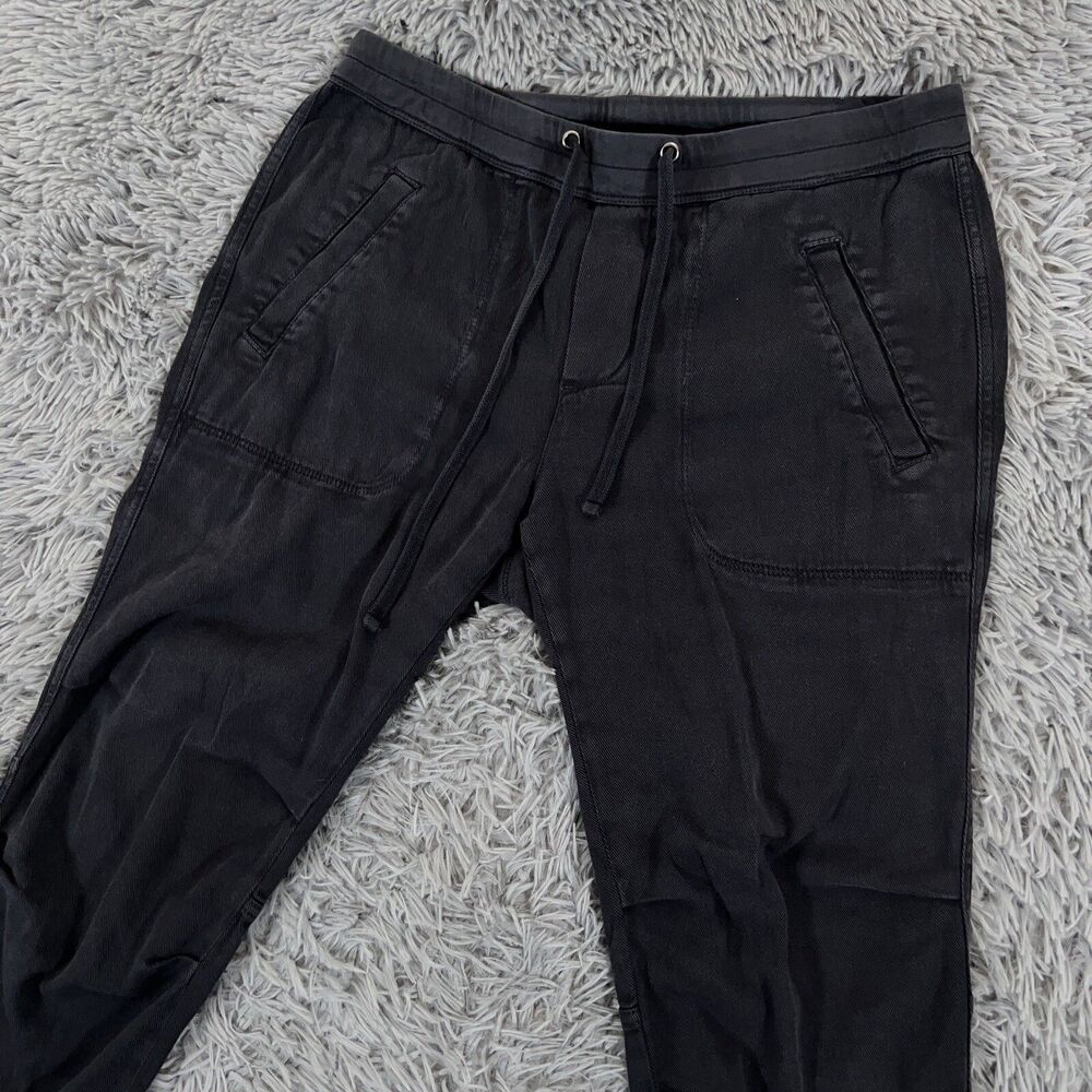 James Perse Pants Womens 2 (Fits 32x28) Black Soft Drape Faded Garment Dyed